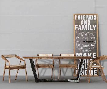 Industrial Style Dining Table And Chairs-ID:921241044