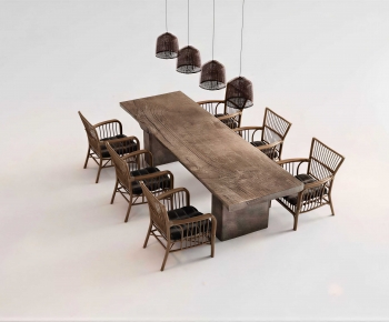 Wabi-sabi Style Dining Table And Chairs-ID:280608894
