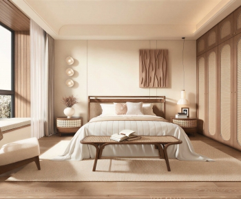 Wabi-sabi Style Bedroom-ID:665225982