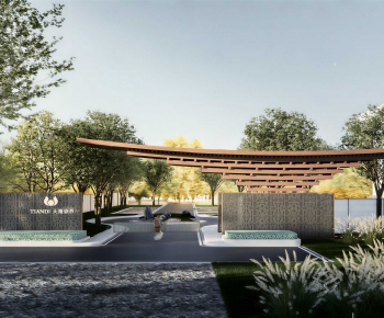 New Chinese Style Facade Element-ID:887465009