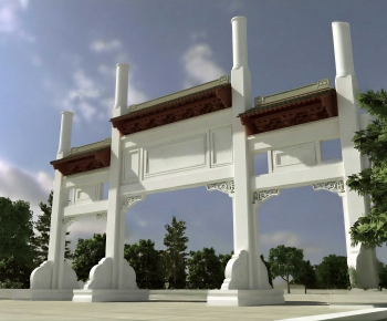 Chinese Style Decorated Archway-ID:209506995
