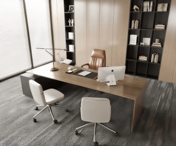 Modern Office Desk And Chair-ID:487153053