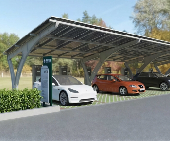 Modern Outdoor Parking Lot-ID:800381905