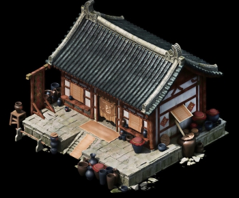 Chinese Style Ancient Architectural Buildings-ID:980309015