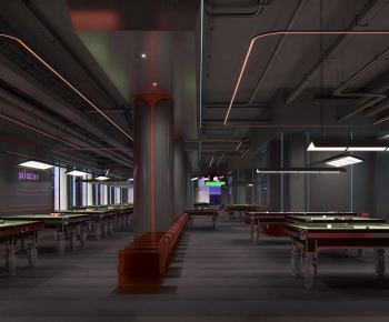 Industrial Style Billiard Room-ID:858145004