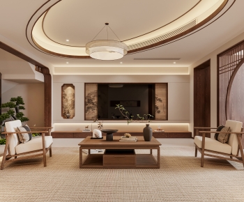 New Chinese Style A Living Room-ID:861052047