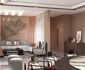 New Chinese Style A Living Room-ID:531717068