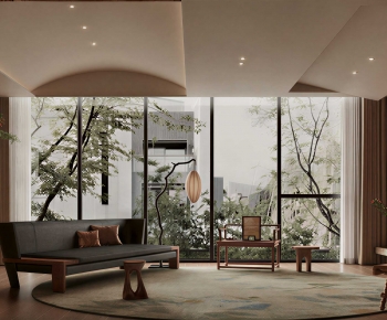 New Chinese Style A Living Room-ID:818907024