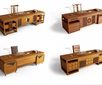 New Chinese Style Office Desk And Chair-ID:164890347