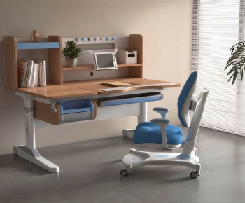 Modern Computer Desk And Chair-ID:610773097