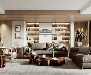 New Chinese Style A Living Room-ID:412770032