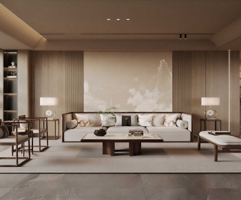 New Chinese Style A Living Room-ID:107460031