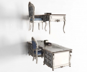 European Style Office Desk And Chair-ID:587201143