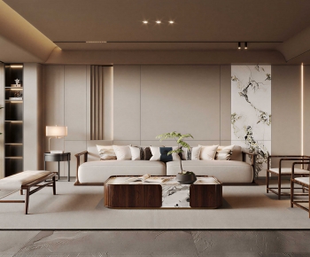 New Chinese Style A Living Room-ID:821902044
