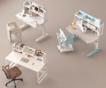 Modern Computer Desk And Chair-ID:579159025