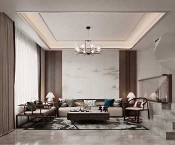 New Chinese Style A Living Room-ID:382353079