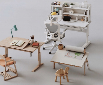 Modern Computer Desk And Chair-ID:674699071