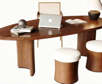 Modern Computer Desk And Chair-ID:384152897