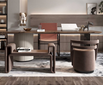 Modern Computer Desk And Chair-ID:196474082