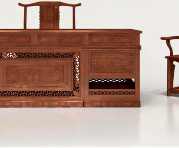 New Chinese Style Computer Desk And Chair-ID:468770983