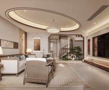 New Chinese Style A Living Room-ID:476953985