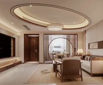 New Chinese Style A Living Room-ID:293431044