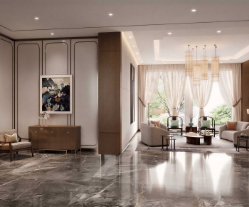 New Chinese Style A Living Room-ID:547825105