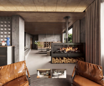 Industrial Style A Living Room-ID:163018944