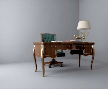 European Style Computer Desk And Chair-ID:753515019