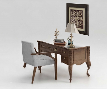 American Style Computer Desk And Chair-ID:183139098