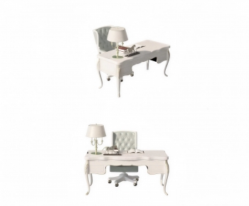 European Style Office Desk And Chair-ID:128767019