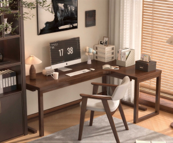 Modern Computer Desk And Chair-ID:213398933