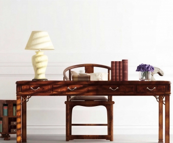 Chinese Style Computer Desk And Chair-ID:318824055