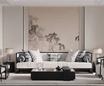 New Chinese Style A Living Room-ID:694641111