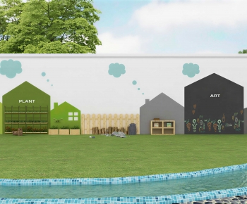 Modern Outdoor Space In Kindergarten-ID:949248081