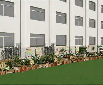 Modern Outdoor Space In Kindergarten-ID:445477961