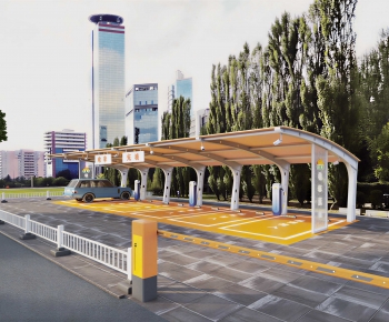Modern Outdoor Parking Lot-ID:450941091