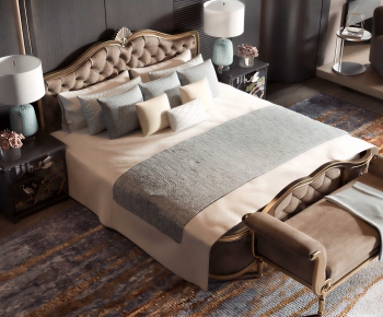 European Style Double Bed-ID:319021941