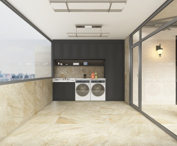 Modern Balcony Laundry Room-ID:961080076