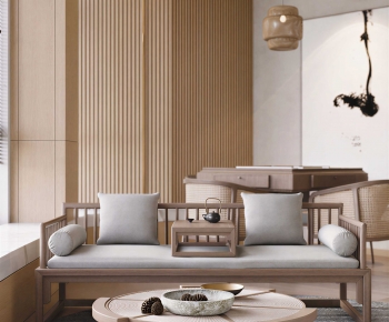 New Chinese Style A Living Room-ID:893802887