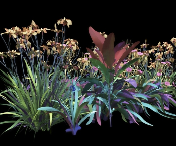Modern Flowers And Grass-ID:816637049