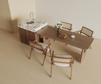Wabi-sabi Style Dining Table And Chairs-ID:697144035