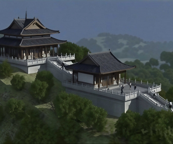 New Chinese Style Ancient Architectural Buildings-ID:936861021