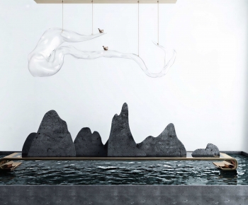 New Chinese Style Rockery Waterscape-ID:348393927