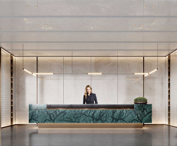 Modern Office Reception Desk-ID:411304005