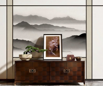 New Chinese Style Entrance Cabinet-ID:658798933