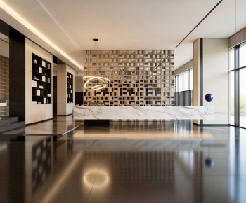 Modern Office Reception Desk-ID:217513086
