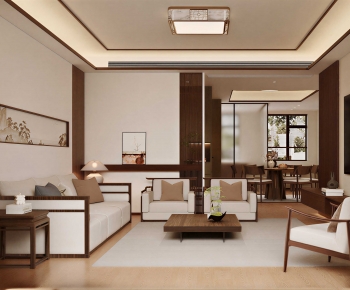 New Chinese Style A Living Room-ID:768723013