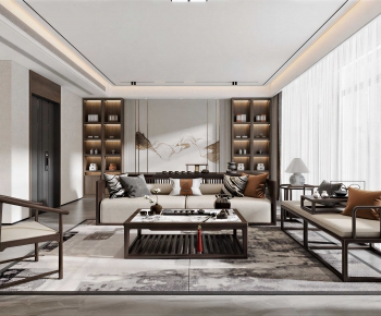 New Chinese Style A Living Room-ID:316360007