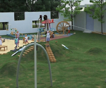 Modern Outdoor Space In Kindergarten-ID:942595967